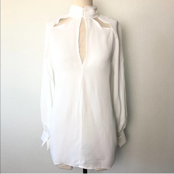 ISO Reiss Ingrid Cutout Long Sleeve White Blouse - Picture 2 of 2